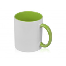 Кружка для сублимации «Sublime Color», белый/зеленое яблоко с нанесением логотипа компании