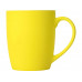 Кружка керамическая с покрытием "софт тач" желтая с нанесением логотипа компании