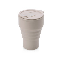 Силиконовый складной стакан "GoCup", бежевый