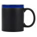 Кружка с покрытием для рисования мелом «Да Винчи», черный/синий с нанесением логотипа компании