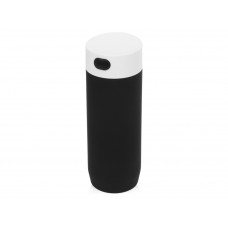 Вакуумная термокружка «Recoil», черный/белый с нанесением логотипа компании
