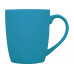 Кружка керамическая с покрытием "софт тач" голубая с нанесением логотипа компании