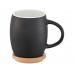 Керамическая чашка Hearth с деревянной крышкой-костером, черный/белый с нанесением логотипа компании