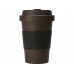 Стакан из кофе с силиконовой манжетой «Latte», коричневый с нанесением логотипа компании