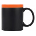 Кружка с покрытием для рисования мелом «Да Винчи», черный/оранжевый с нанесением логотипа компании