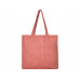 Эко-сумка Pheebs с клинчиком, изготовленая из переработанного хлопка, плотность 210 г/м2, красный меланж с нанесением логотипа компании