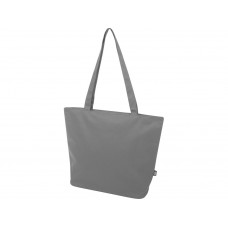 Panama эко-сумка на молнии из переработанных материалов по стандарту GRS объемом 20 л - Серый с нанесением логотипа компании