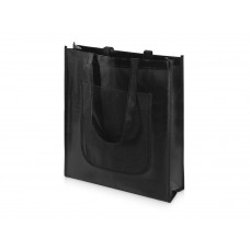 Сумка Tamy для покупок с карманом, черный с нанесением логотипа компании