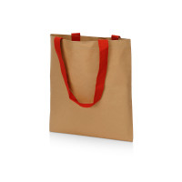 Сумка-шоппер Papyrus из моющейся крафт-бумаги, натруальный/красный