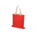Сумка для шопинга Twin двухцветная из хлопка, 180 г/м2, красный/натуральный с нанесением логотипа компании