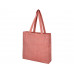 Эко-сумка Pheebs с клинчиком, изготовленая из переработанного хлопка, плотность 210 г/м2, красный меланж с нанесением логотипа компании