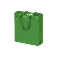 Сумка для покупок из спанбонда Ambit, 380*120*400 с ручкой 550/30 мм, зеленое яблоко с нанесением логотипа компании