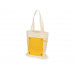 Складная хлопковая сумка для шопинга Gross с карманом, желтый с нанесением логотипа компании