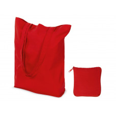 Складывающаяся сумка Skit из хлопка на молнии, красный с нанесением логотипа компании