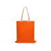 Сумка для шопинга Twin двухцветная из хлопка, 180 г/м2, оранжевый/натуральный с нанесением логотипа компании