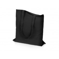 Сумка для шопинга Carryme 140 хлопковая, 140 г/м2, черный с нанесением логотипа компании