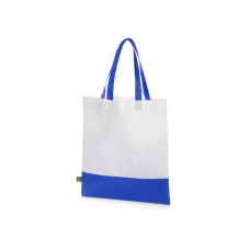 Сумка-шоппер двухцветная Revive из нетканого переработанного материала, синий с нанесением логотипа компании
