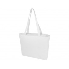 Weekender эко-сумка из переработанного материала Aware™ плотностью 500 г/м² - Белый с нанесением логотипа компании