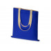 Сумка для шопинга Twin двухцветная из хлопка, 180 г/м2, синий/натуральный с нанесением логотипа компании
