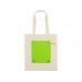 Складная хлопковая сумка для шопинга Gross с карманом, зеленое яблоко с нанесением логотипа компании