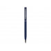 Ручка металлическая шариковая "Атриум" с покрытием софт-тач, синий с нанесением логотипа компании
