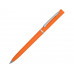 Набор канцелярский "Softy": блокнот, линейка, ручка, пенал, оранжевый с нанесением логотипа компании
