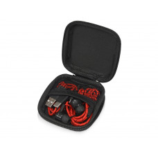Набор с наушниками и зарядным кабелем 3-в-1 "In motion", красный