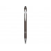 Ручка металлическая soft-touch шариковая со стилусом «Sway», серый/серебристый с нанесением логотипа компании