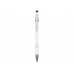 Ручка металлическая soft-touch шариковая со стилусом «Sway», белый/серебристый с нанесением логотипа компании