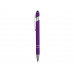 Ручка металлическая soft-touch шариковая со стилусом «Sway», фиолетовый/серебристый с нанесением логотипа компании