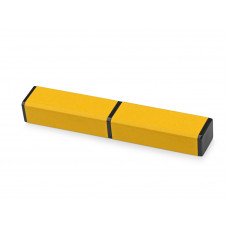 Футляр для ручки «Quattro», желтый с нанесением логотипа компании