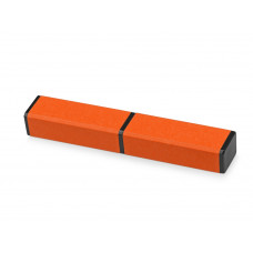 Футляр для ручки «Quattro», оранжевый с нанесением логотипа компании