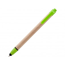 Ручка-стилус шариковая "Planet", бежевый/лайм с нанесением логотипа компании