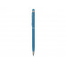 Ручка-стилус шариковая "Jucy Soft" с покрытием soft touch, голубой с нанесением логотипа компании