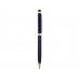Ручка шариковая "Голд Сойер" со стилусом, синий с нанесением логотипа компании