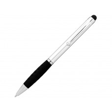 Ручка-стилус шариковая "Ziggy" черные чернила, серебристый/черный с нанесением логотипа компании