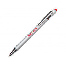 Ручка-стилус металлическая шариковая "Sway  Monochrome" с цветным зеркальным слоем, серебристый с красным с нанесением логотипа компании