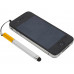 Ручка-подвеска на мобильный телефон со стилусом, серебристый/золотистый с нанесением логотипа компании
