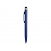 Ручка-стилус металлическая шариковая «Poke», синий/черный с нанесением логотипа компании