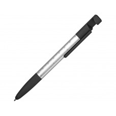 Ручка-стилус металлическая шариковая многофункциональная (6 функций) «Multy», серебристый с нанесением логотипа компании