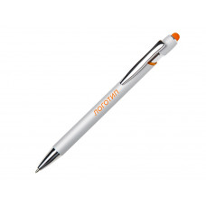 Ручка-стилус металлическая шариковая "Sway  Monochrome" с цветным зеркальным слоем, серебристый с оранжевым