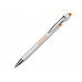 Ручка-стилус металлическая шариковая "Sway  Monochrome" с цветным зеркальным слоем, серебристый с оранжевым с нанесением логотипа компании