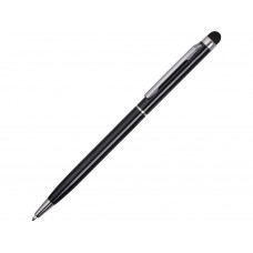 Ручка-стилус металлическая шариковая "Jucy" черный с нанесением логотипа компании