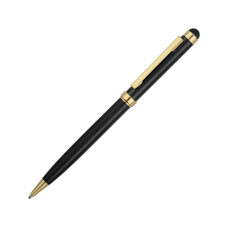 Ручка шариковая "Голд Сойер" со стилусом, черный с нанесением логотипа компании