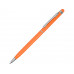 Ручка-стилус металлическая шариковая "Jucy", оранжевый с нанесением логотипа компании