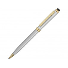 Ручка шариковая "Голд Сойер" со стилусом, серебристый с нанесением логотипа компании