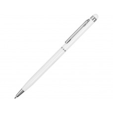 Ручка-стилус металлическая шариковая "Jucy", белый с нанесением логотипа компании