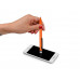 Ручка-стилус металлическая шариковая «Poke», оранжевый/черный с нанесением логотипа компании
