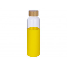 Бутылка для воды стеклянная "Refine", в чехле, 550 мл, желтый с нанесением логотипа компании