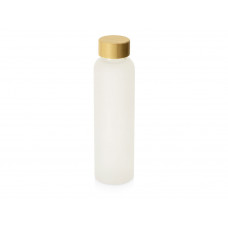 Стеклянная бутылка с бамбуковой крышкой «Foggy», 600мл, белый
